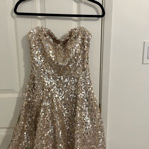Strapless gold sequin dress (worn once)